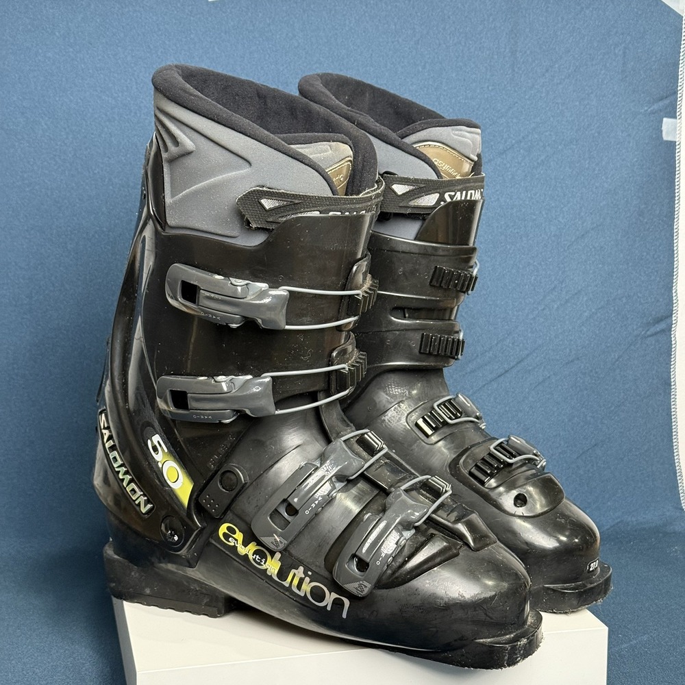 Salomon Evolution 5.0 Ski Boots Mondo 27.0 Black Alpine Downhill Flex 60